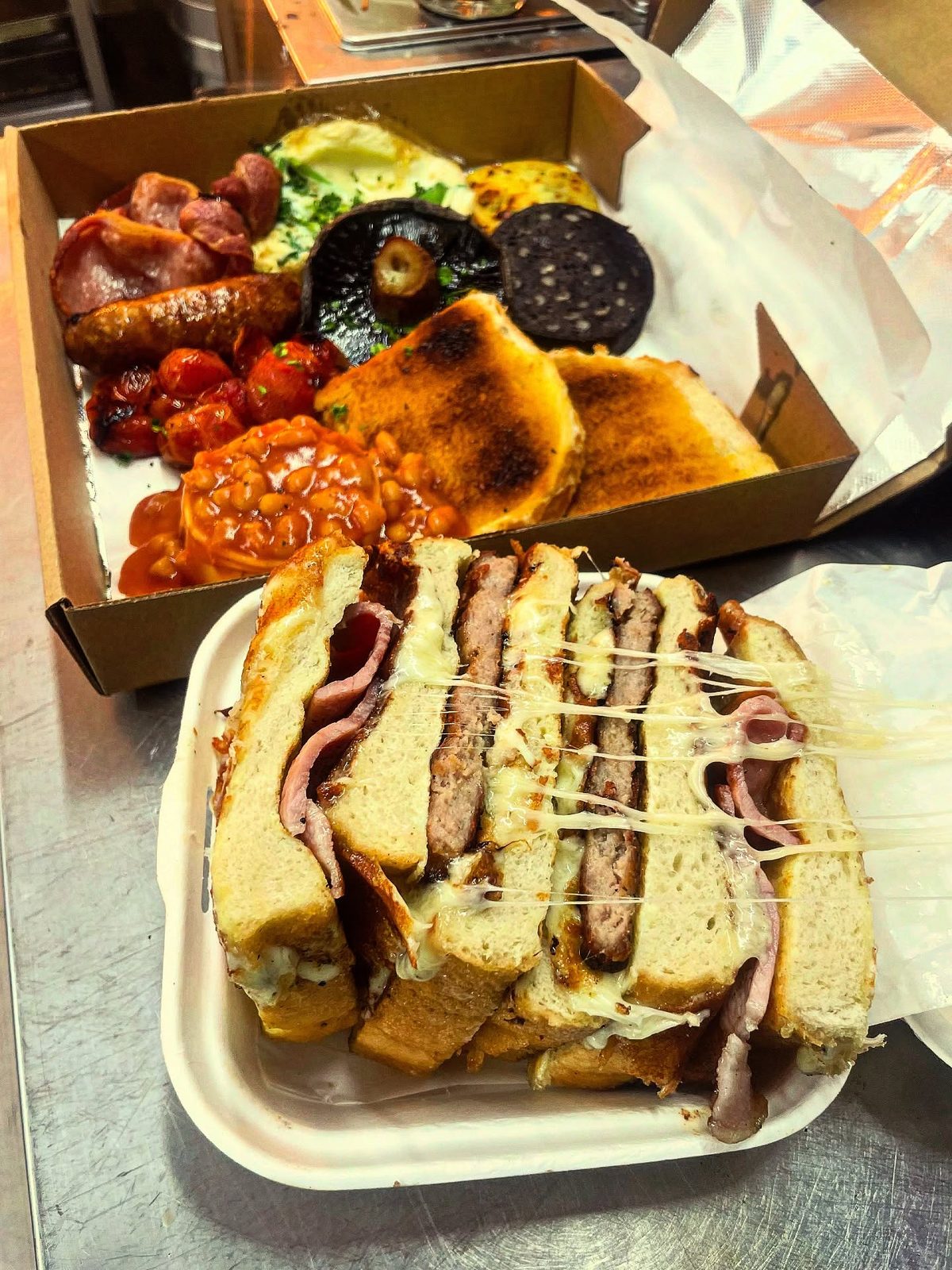 Breakfast Takeaway Bodmin with Cornish breakfast box and GRIDL breakfast sandwich